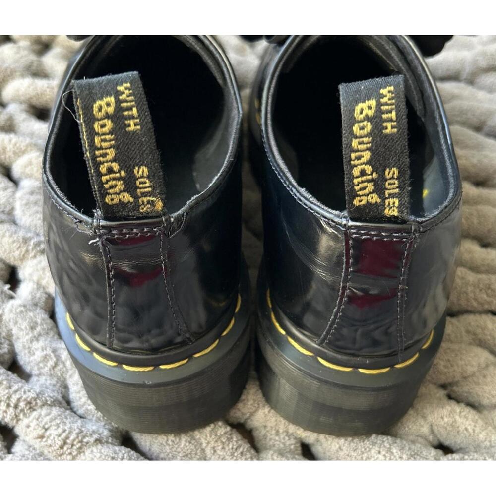Dr Martens Holly Max Platform Sz 8 Black Leather Women Combat Shoes RARE PUNK - Picture 6 of 12